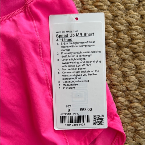 Lululemon Athletica Pink Highlighter Speed Up MR Short 4” Lined - Picture 5 of 8